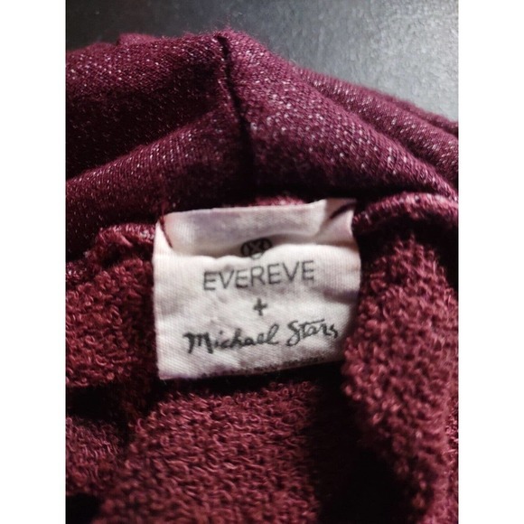 Evereve Michael Stars Burgundy Holiday Casual Cowl Neck Dress XS 3/4 Sleeve - Picture 5 of 5